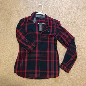 Tommy Hilfiger bottom down plaid shirt.